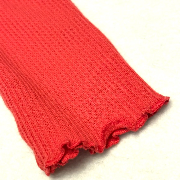 PacSun L.A Heart red waffle crop long sleeve top medium - Picture 6 of 7